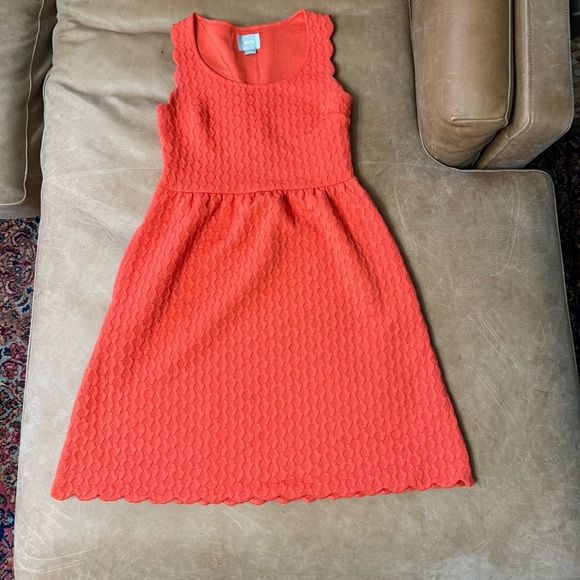 Maeve Knit Side Pockets Caye Scalloped Dress Size Small Coral ANTHROPOLOGIE - Picture 3 of 9